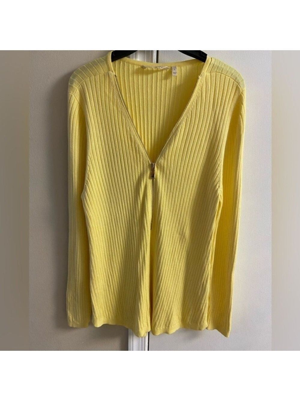 Soft Surroundings Sunny Yellow ribbed knit sweater Large